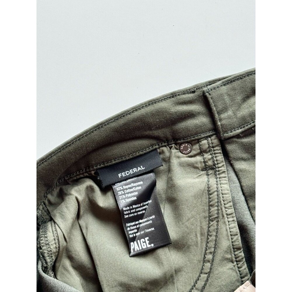 Men's PAIGE Federal Pine Green Transcend Stretch Slim Straight Jeans, Size 33 - Picture 13 of 15